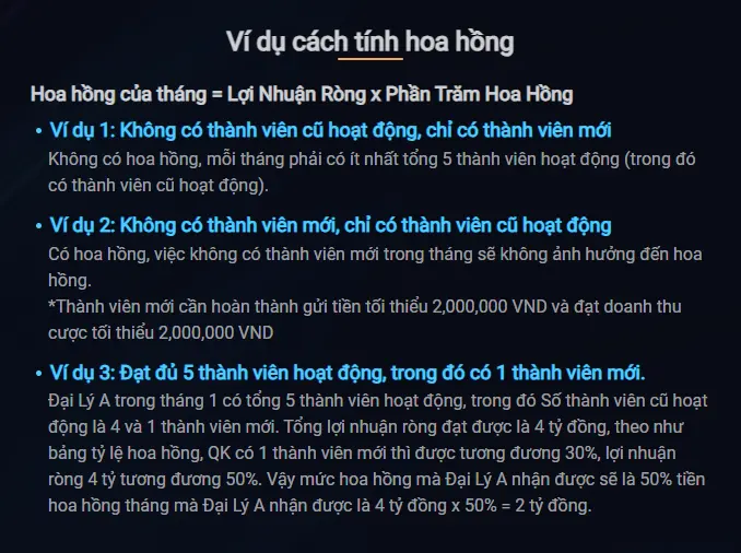 Vú dụ chi tiết cách tính hoa hồng