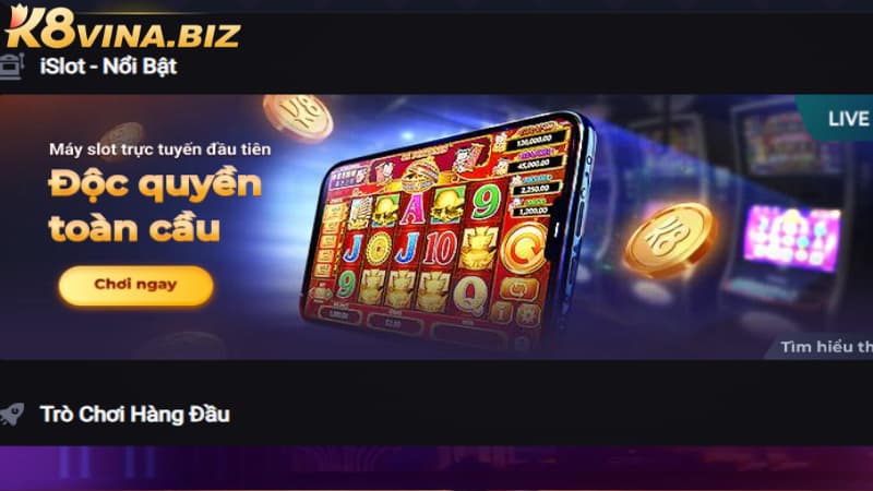 Giao diện trang chủ game bài k8