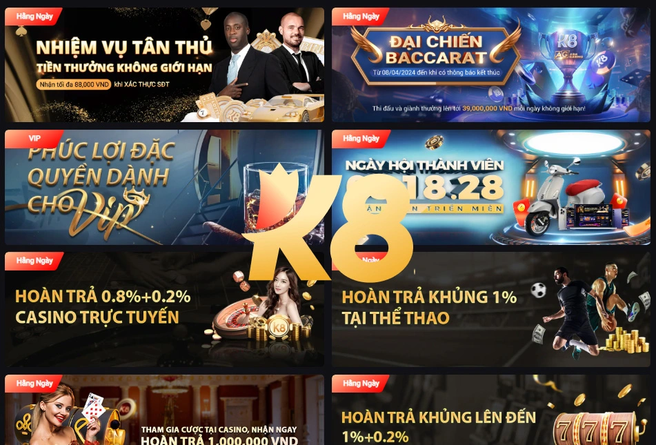 Đa dạng các chương trình khuyến mãi cùng K8vn